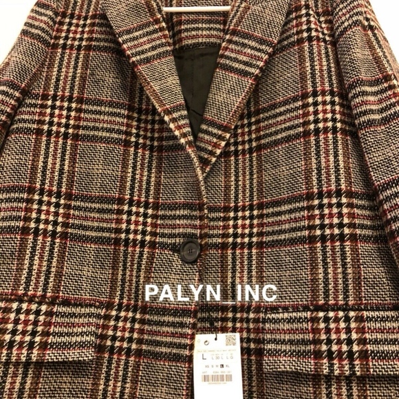 ❤️ZARA CHECKED PLAID MASCULINE COAT - Picture 3 of 8